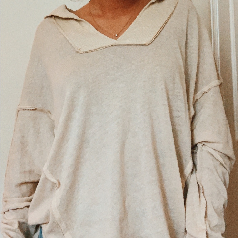 free people collared pullover